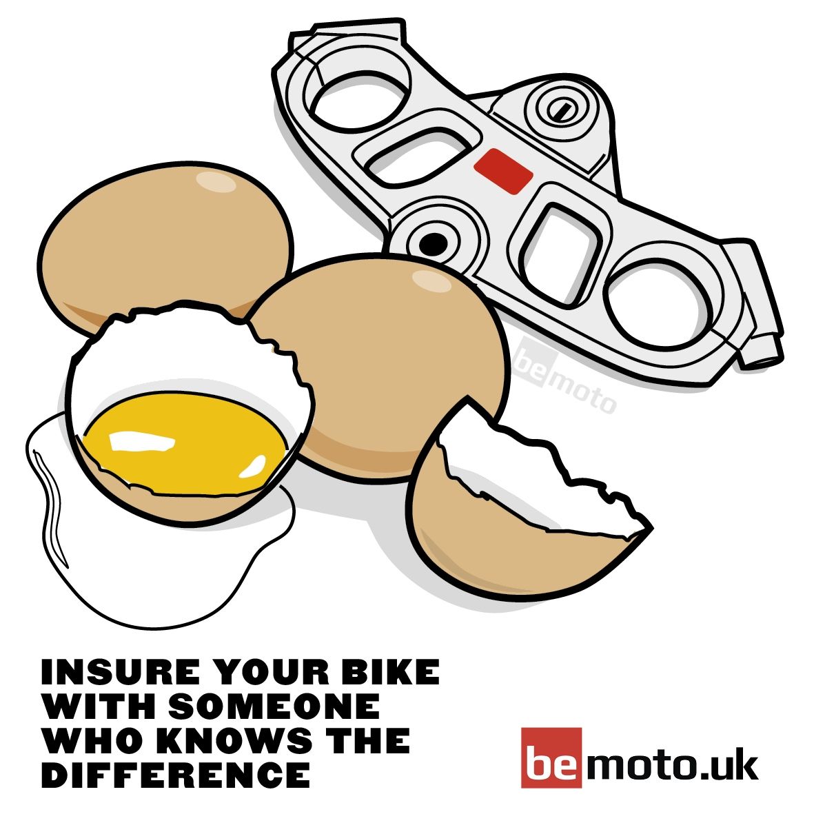 BeMoto Motorcycle Yoke vs. Egg Yolk Joke Meme