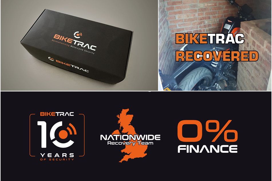 Bike Trac promotional images showing product and finance options