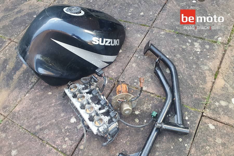 Old parts removed from the BeMoto project Suzuki GSX-R600